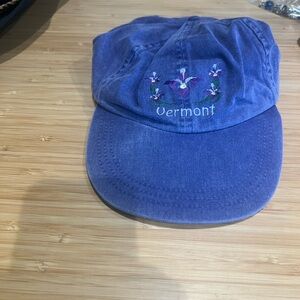 Vermont Embroidered Denim Hat – Adjustable Leather Strap